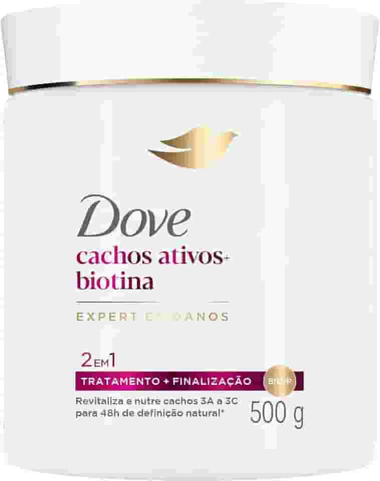 Dove Máscara Capilar 2 em 1 Cachos Ativos + Biotina 500g