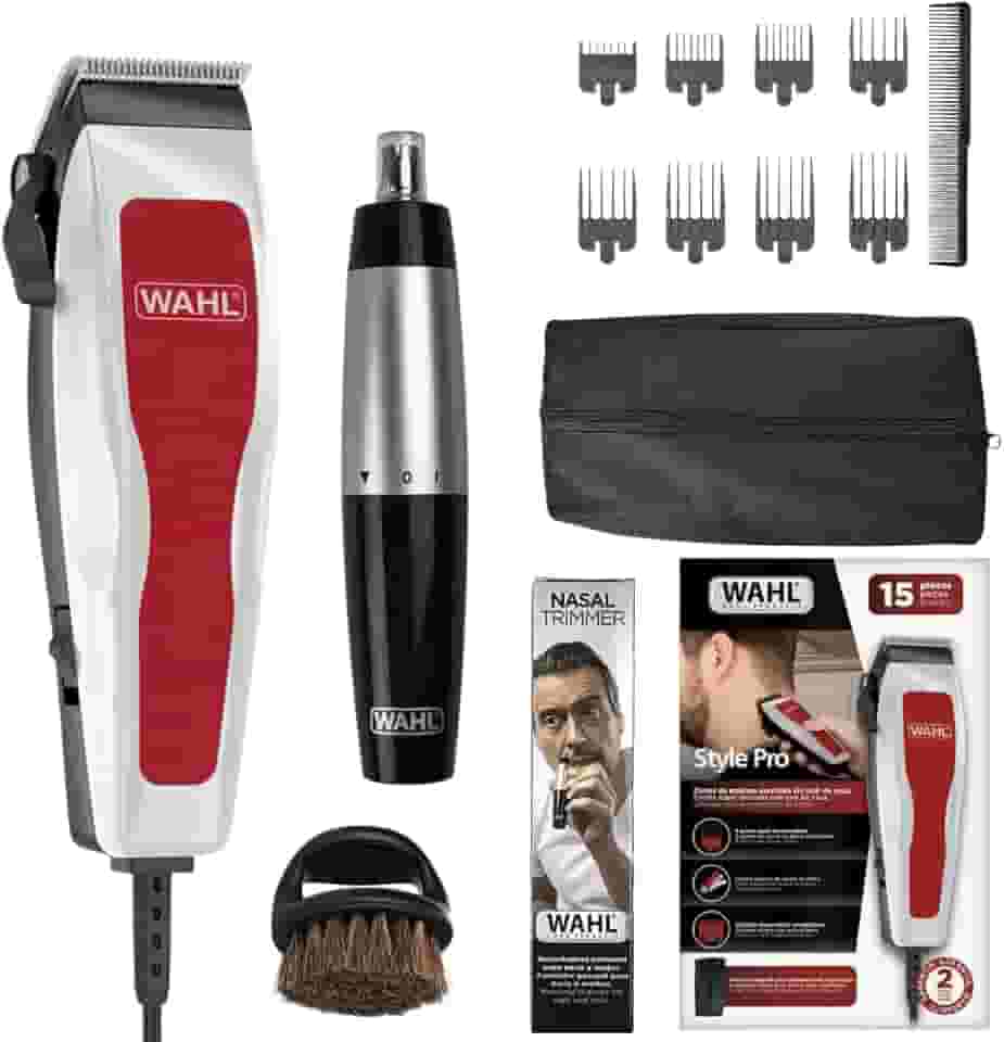 Kit Máquina De Cortar Cabelo 220V Com Aparador Nasal E Escova Para Uso Doméstico Masculino