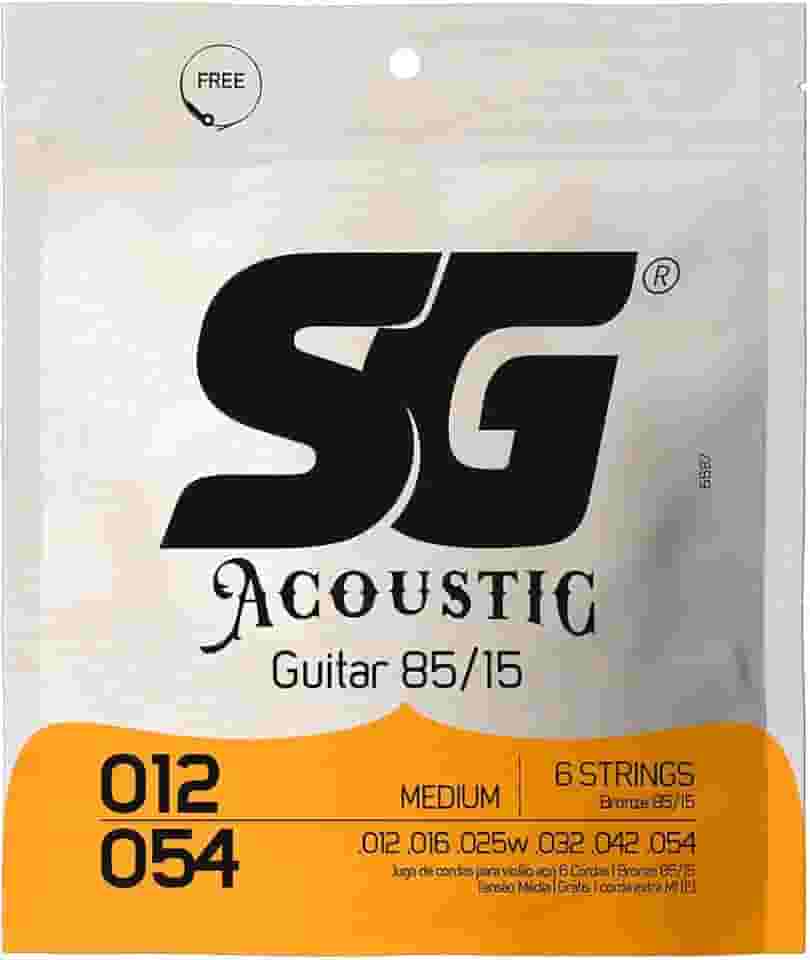 Encordoamento 012 SG Aço Bronze 85 15 para Violão