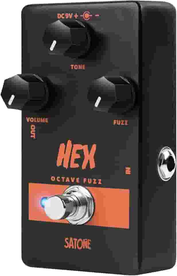 SATONE Pedal De Efeito Para Guitarra Elétrica Satone S804 Hex Octave Fuzz - Pedal De Metal Acústico Predefinido Com Efeito Octave Fuzz Clássico Com True Bypass