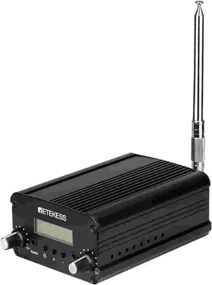 Retekess Transmissor FM TR509 para igreja, transmissor de transmissão FM certificado pela FCC, mini estação de rádio estéreo de longo alcance para filmes drive-in, estacionamento de igreja, show de