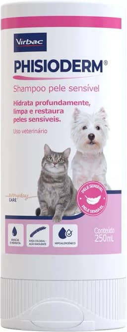 Virbac Phisioderm Shampoo Pele Sensível para Cães e Gatos 250 mL
