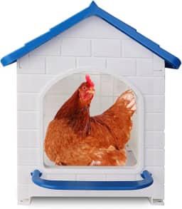 Grande caixa de ninho de galinha, confortável e duradoura de plástico de alta densidade com poleiro, caixa de galinheiro para galinheiras, patos, aves, uso interno ou externo