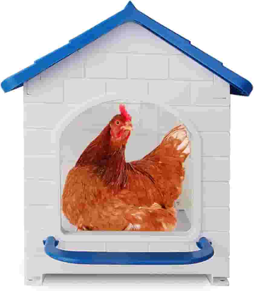 Grande caixa de ninho de galinha, confortável e duradoura de plástico de alta densidade com poleiro, caixa de galinheiro para galinheiras, patos, aves, uso interno ou externo