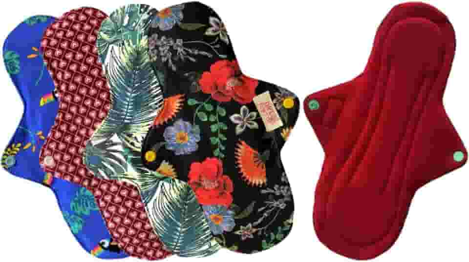 Kit Absorventes ecológicos reutilizável 5 noturno 26cm toque seco Circulare