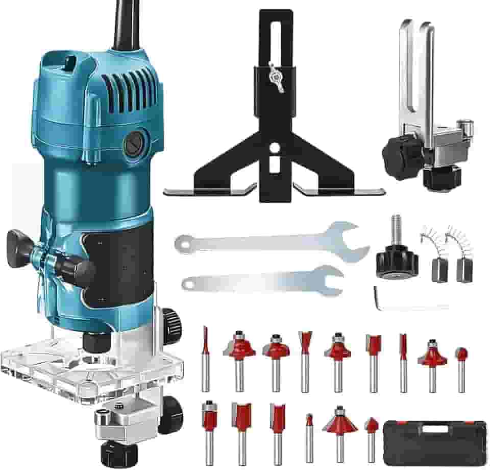 Zenkon Tupia Laminadora, Tupia Manual, Tupia para Trabalhos em Madeira, 220V, Com 15 Fresas