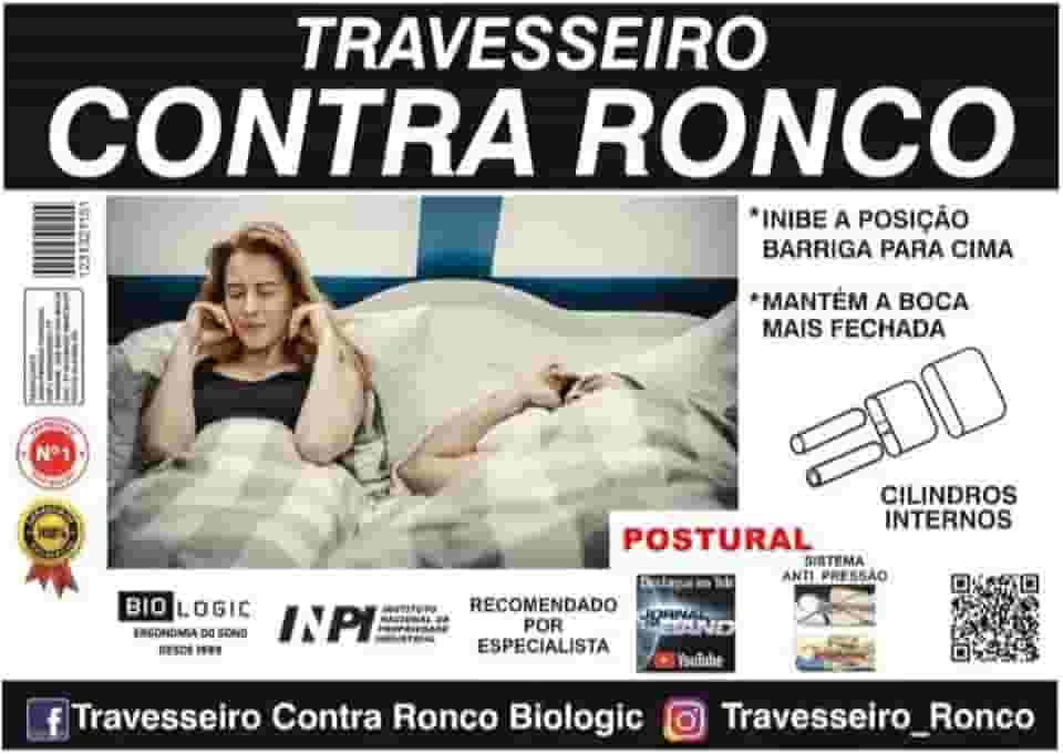 Travesseiro Contra Ronco Anti Ronco Sistema Anti Pressão Mantem a Boca Fechada Suporte Firme