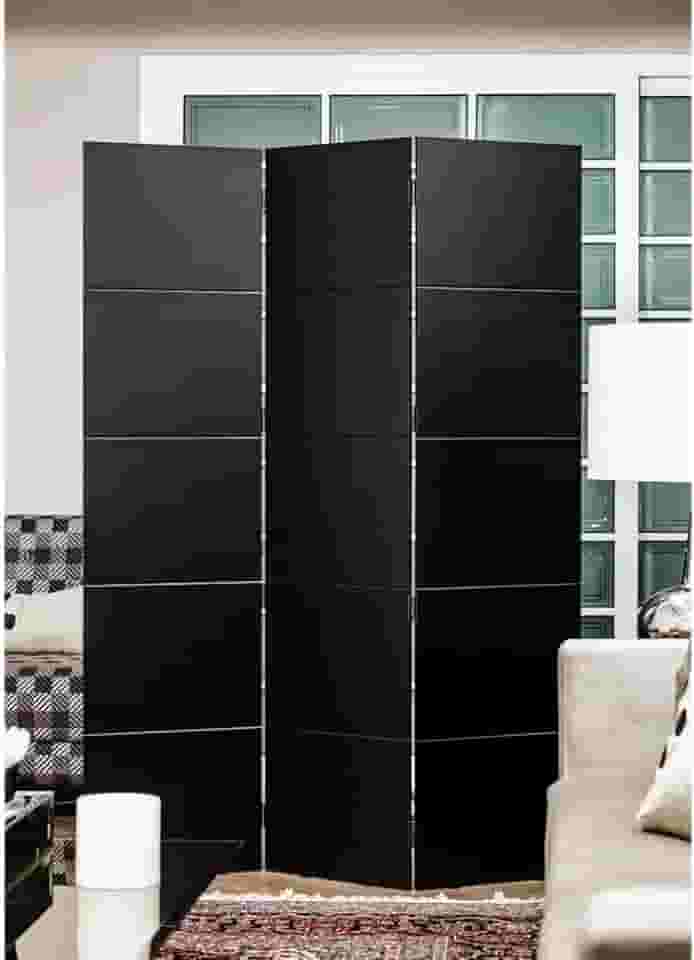Biombo Frisado Preto 180x135cm Casablanca Preto