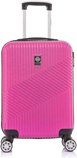 Mala de Viagem de Bordo Geometric 10kg Rígida ABS Padrão ANAC com 4 Rodas duplas 360º e Trava de segredo numérico, divisória interna com zíper e elástico de fixação, Santino – ASAV7003P