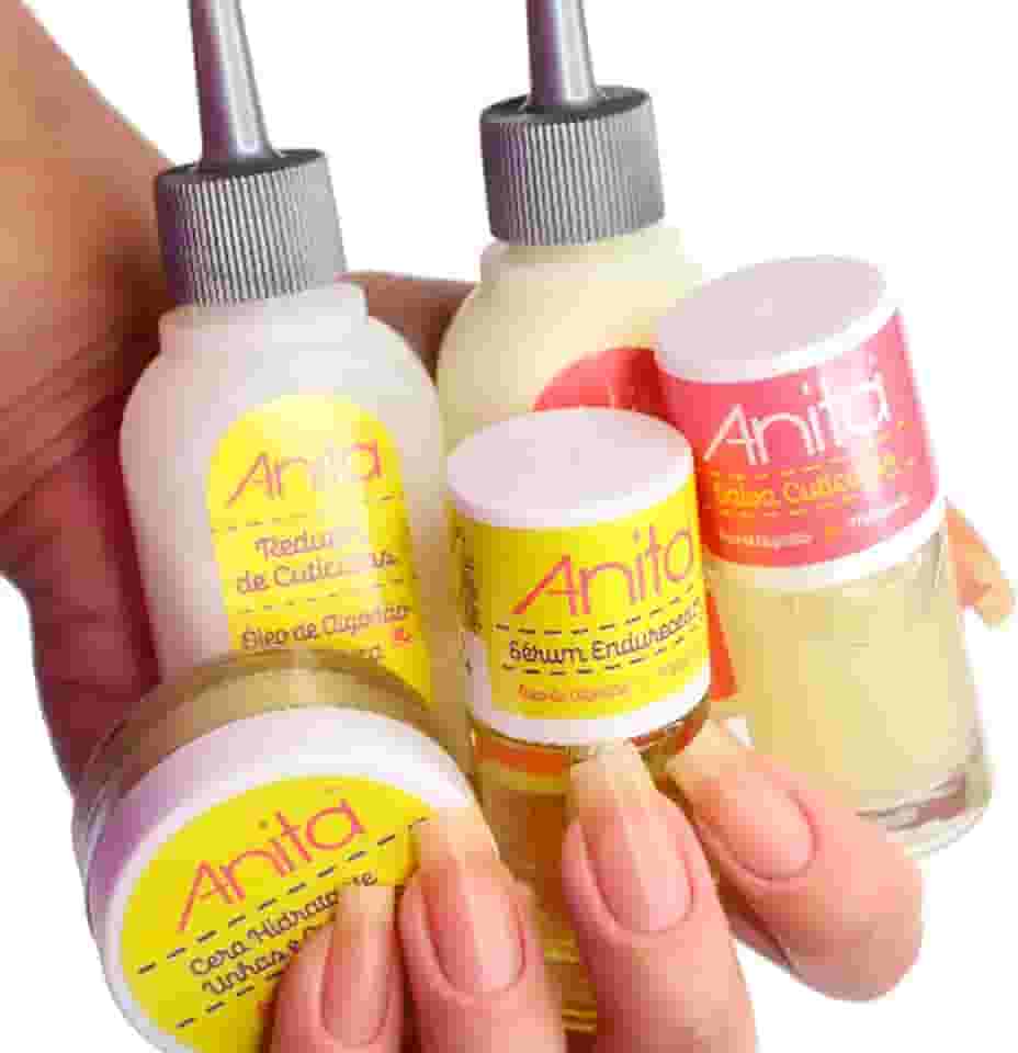 Kit Tratamento Anita Para Unhas, Óleo de Algodão e Melaleuca, Hidratante e Fortalecedor 5 Produtos