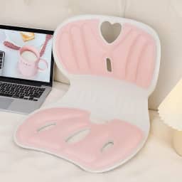 Assento Ergonômico para Cadeira com Apoio Lombar e Alívio de Dor no Cóccix, Almofada Ortopédica para Postura Correta, Espuma Premium de Alta Densidade, Uso em Escritório, Casa ou Carro (Rosa)