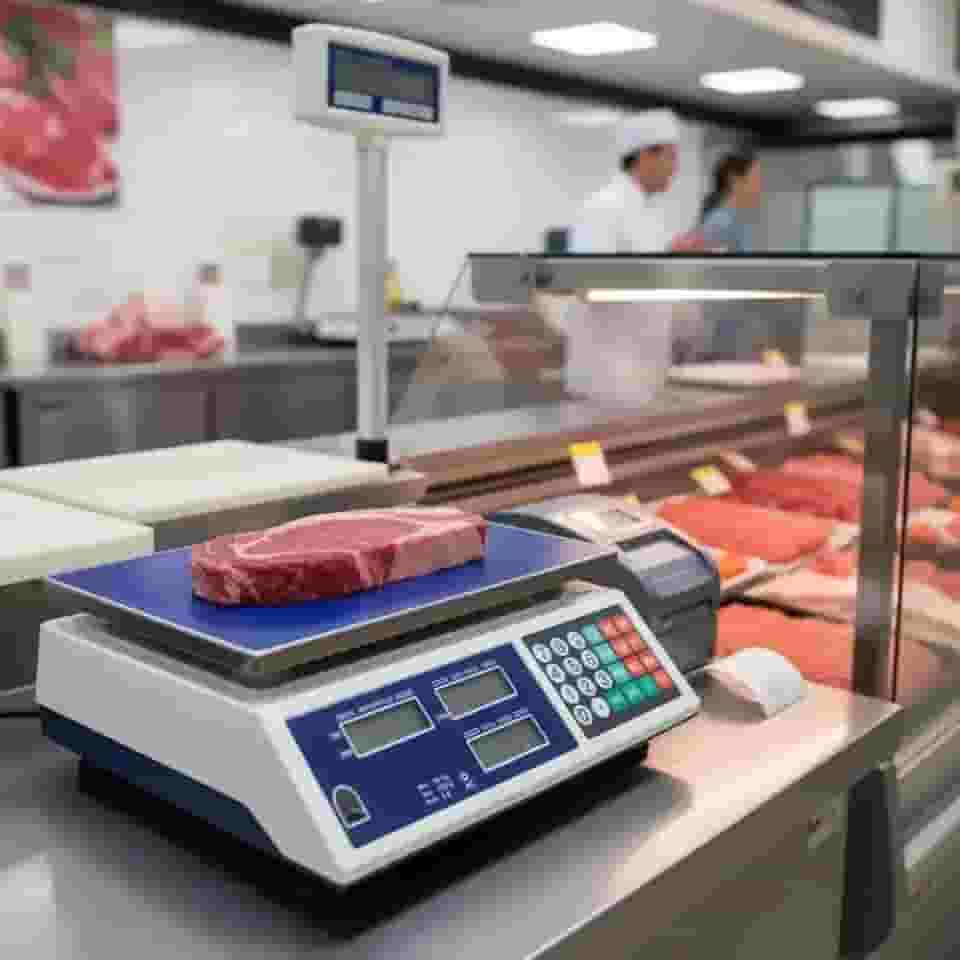 Balança Comercial Digital Até 40kg Função Tara E Zero Superfície Em Inox Painel LCD Alimentação Por Cabo Alta Precisão Para Uso Comercial E Industrial Bivolt