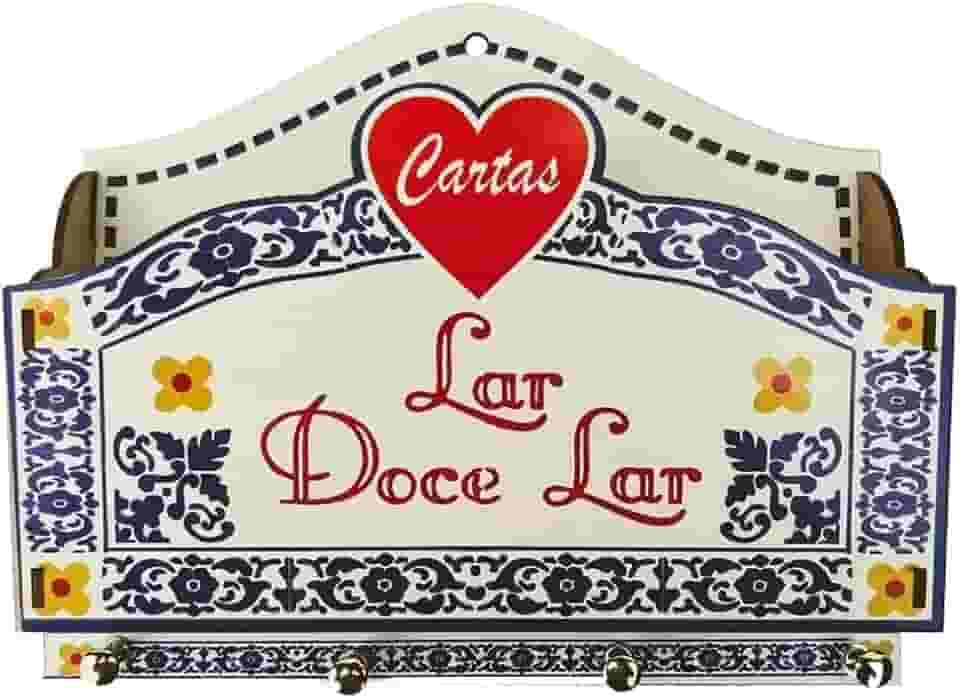 Porta Cartas com Porta Chaves Chaveiro - Lar Doce Lar