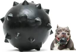 Brinquedo Para Cães Bola Grande Maciça Extra Forte 95mm Cachorro destruidor Grande Hard (Preto)
