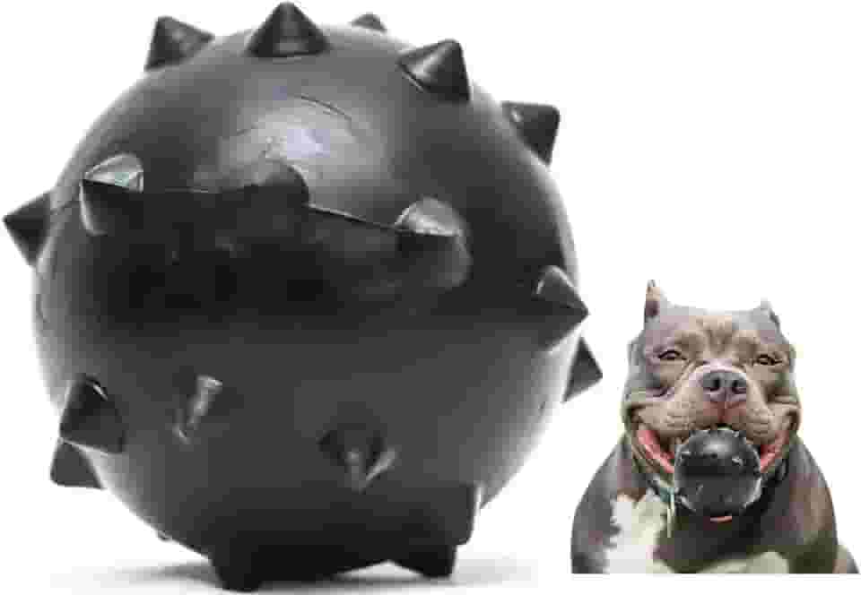 Brinquedo Para Cães Bola Grande Maciça Extra Forte 95mm Cachorro destruidor Grande Hard (Preto)