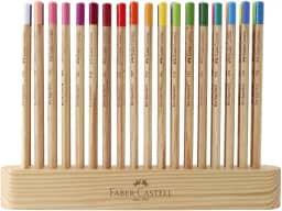 EcoLápis de Cor SuperSoft Natural Edition, Faber-Castell, 36 Cores, 1 Estojo com Base de Madeira