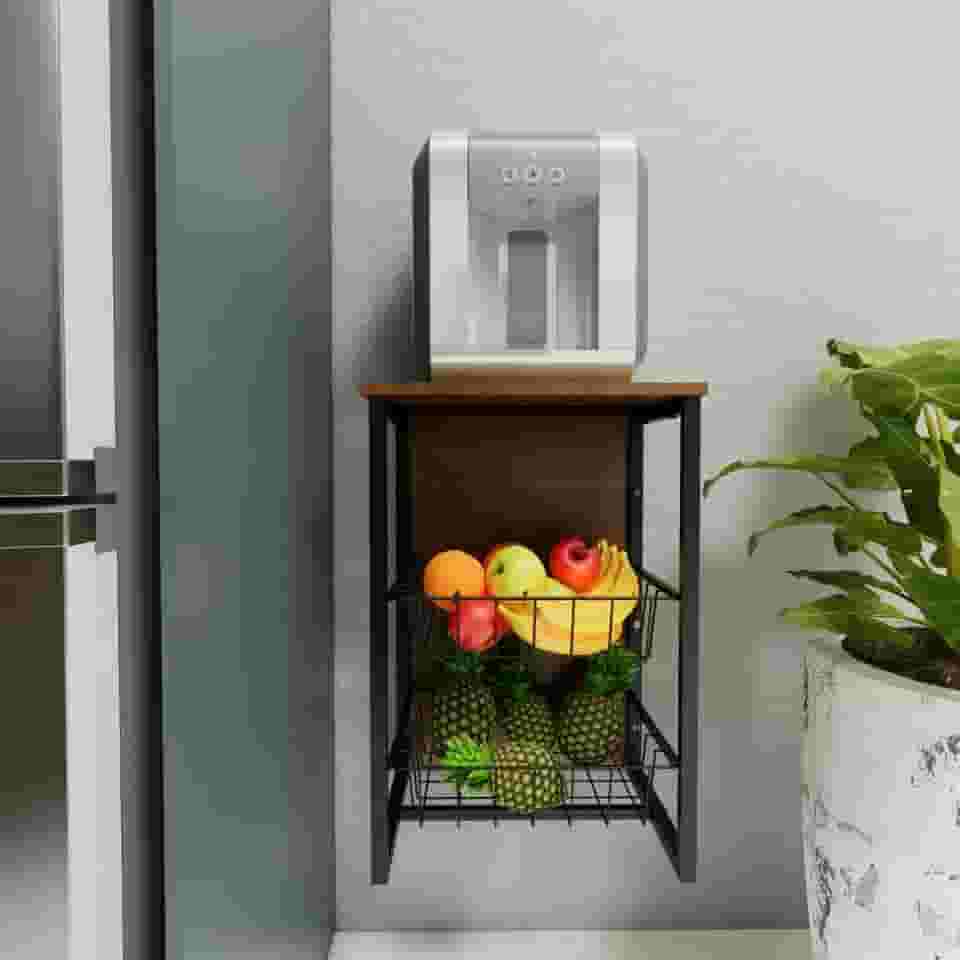 Fruteira De Cozinha Parede Industrial Vertical 2 Cestos