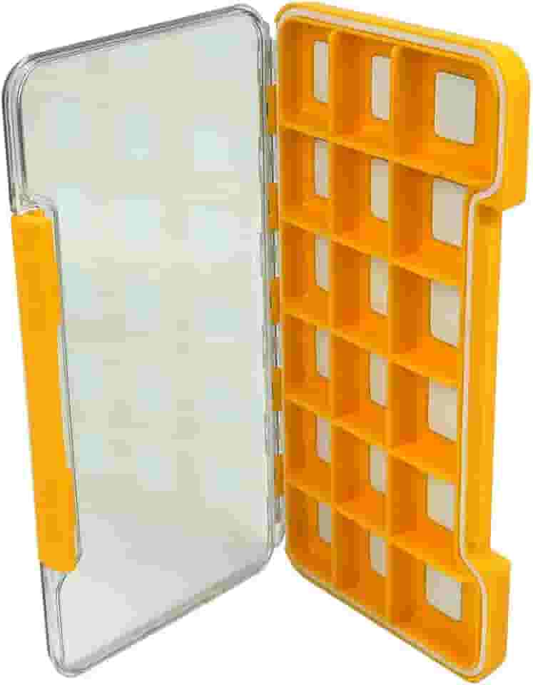 Caixa de pesca à prova d'água fina para armazenamento de pesca, vários compartimentos magnéticos, caixa de armazenamento de anzol 187 x 102 x 16 mm (laranja-H046L18C)