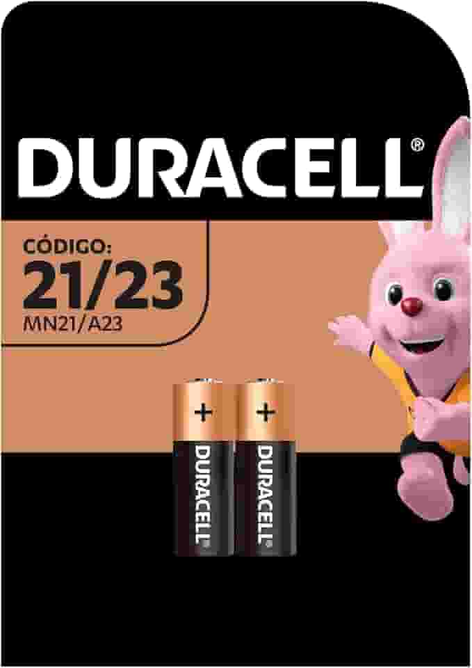 Duracell Pilha Alcalina MN21/A23/V23GA Com 2 Unidades – Ideal para Controles de Portão e Chaves de Carro