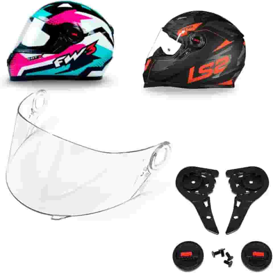 Viseira E Reparos Laterais Capacete Ls2 Ff358 Ff396 Cristal