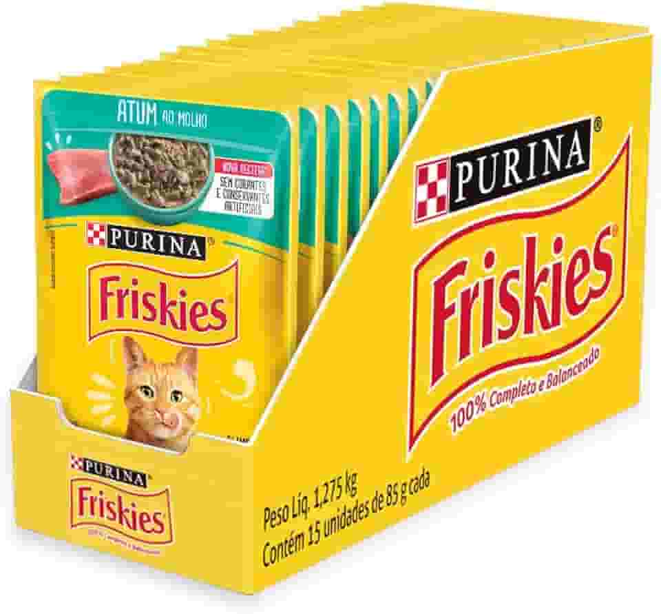 Pack Nestlé Purina Friskies Ração Úmida Para Gatos Adultos Atum Ao Molho - Com 15 Sachês 85g