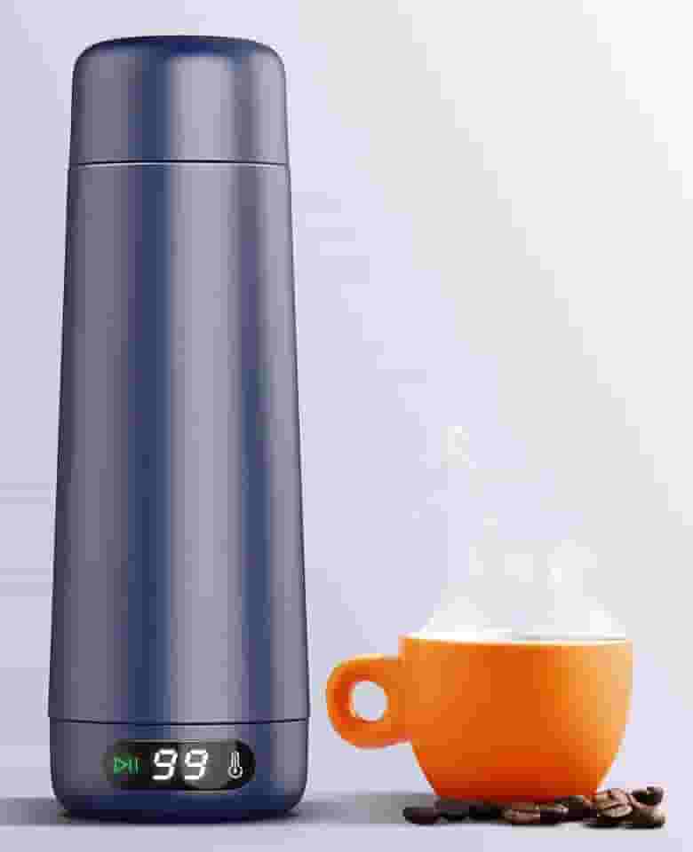 Chaleira de viagem, chaleira elétrica portátil de dupla tensão 110-130V 220-240V pequena caldeira de água inteligente para chá e café, aço inoxidável 316, controle de temperatura 6 e visor LCD, para