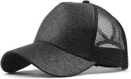 Boné Feminino Brilho Glitter Com Saída Rabo de Cavalo E Tela