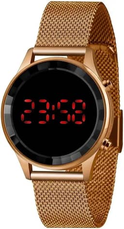 Relógio Feminino Lince Digital Rosê LED Vermelho LDR4647L