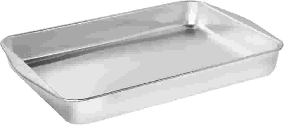 Assadeira Retangular Funda Rochedo Dura+ Polida 37cm, Alumínio Resistente, Alta Durabilidade, Bordas Laterais para Mais Praticidade e Livre de PFOA