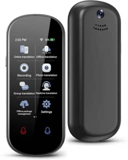 Dispositivo tradutor de idiomas, tradução de voz em tempo real bidirecional, suporta 137 idiomas, offline, gravação precisa e tradução instantânea de fotos com tela sensível ao toque HD de 7,6 cm para