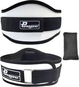 Cinturão Academia Tamanho Único Ajustável Pentágono New Sport, (Serve do PP ao GG), com Proteção Lombar e Fecho, Apoio Removível, Confortável e Seguro