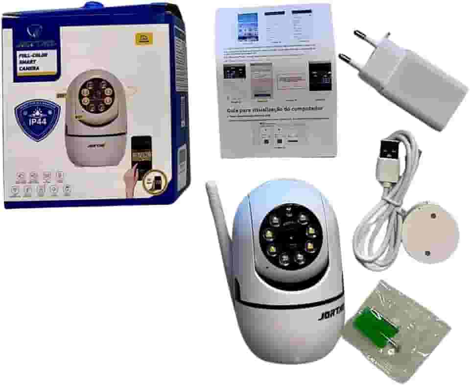 Câmera Babá Eletrônica Wi-Fi 360° Smart Premium com Visão Noturna Full HD Sensor de Movimento App iOS/Android Alerta no Celular Slot MicroSD – Vigilância para Casa, Escritório, pet e Bebê