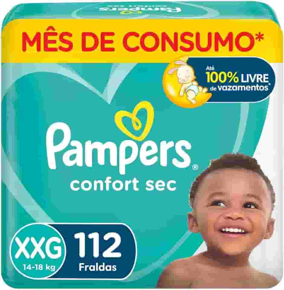 Fraldas Pampers Confort Sec XXG 112 Unidades, Pampers