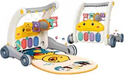 Tapete de Atividades 2 em 1 - Confortável Tapete Musical para Bebês com Andador, Estimula o Desenvolvimento Motor - MJ BRANDS