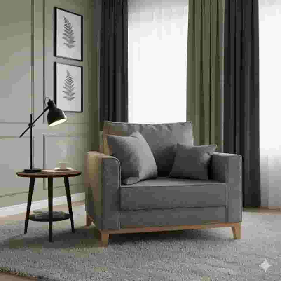 Poltrona Benny Estofada Confortável – Design Moderno para Sala de Estar e Quarto