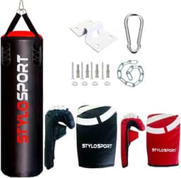 Saco de Pancada 120x100 + 2 Luvas + Suporte
