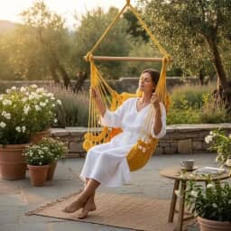 Cadeira Rede Balanço de Teto Suspensa Cor:Amarela