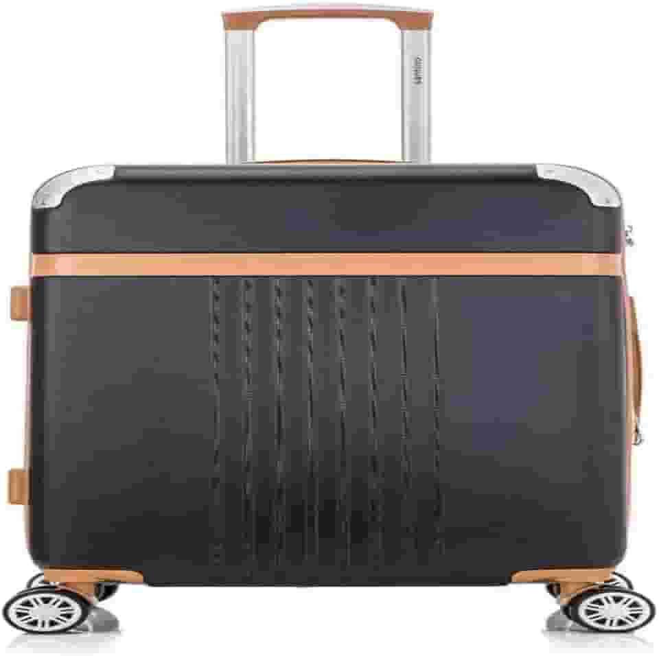 Mala de Viagem Média Athena Rígida ABS, Para Despacho 23kg, com 4 Rodas Duplas 360º, Cadeado TSA e Zíper Expansível