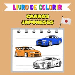 Livro de colorir - Carros japoneses: 40 modelos de desenhos para crianças e adultos (Portuguese Edition)
