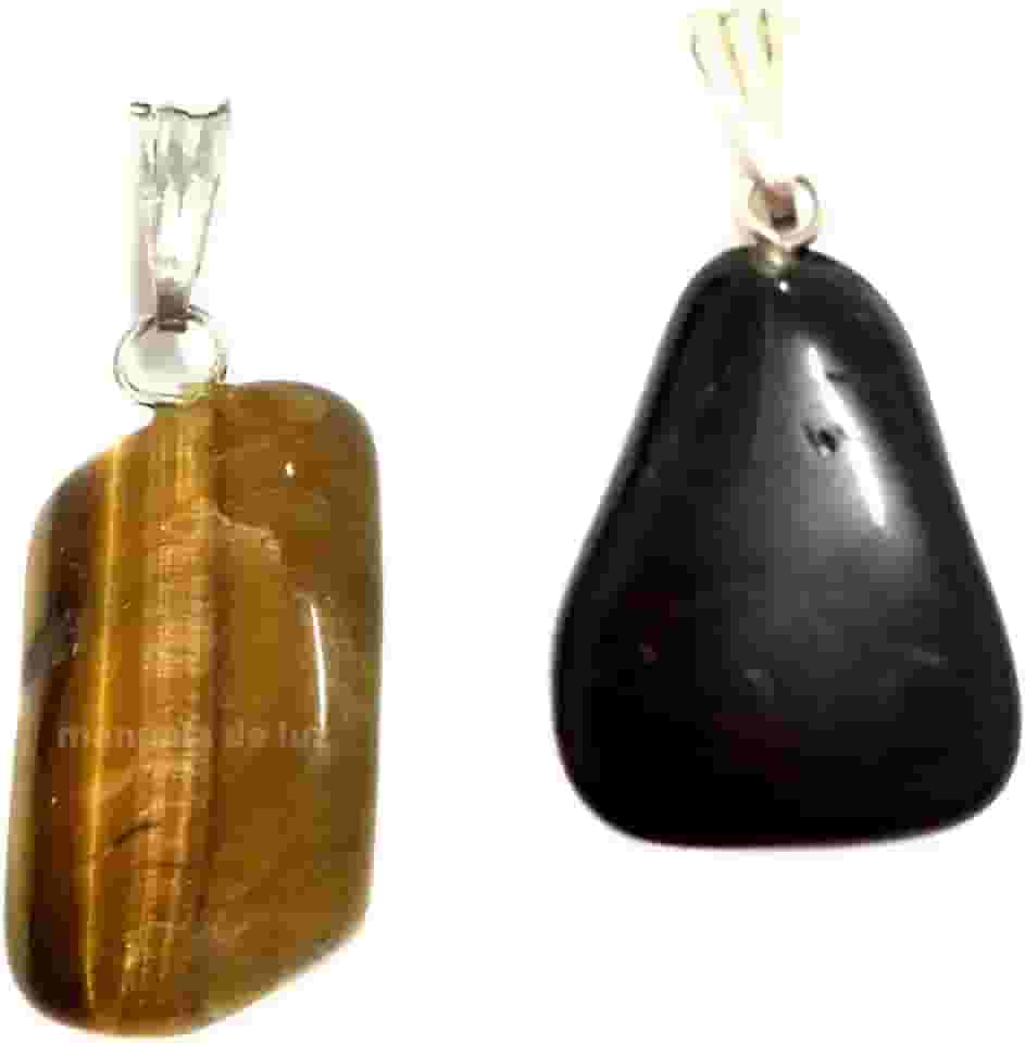 Combo de Pingentes de Olho de Tigre + Turmalina Negra
