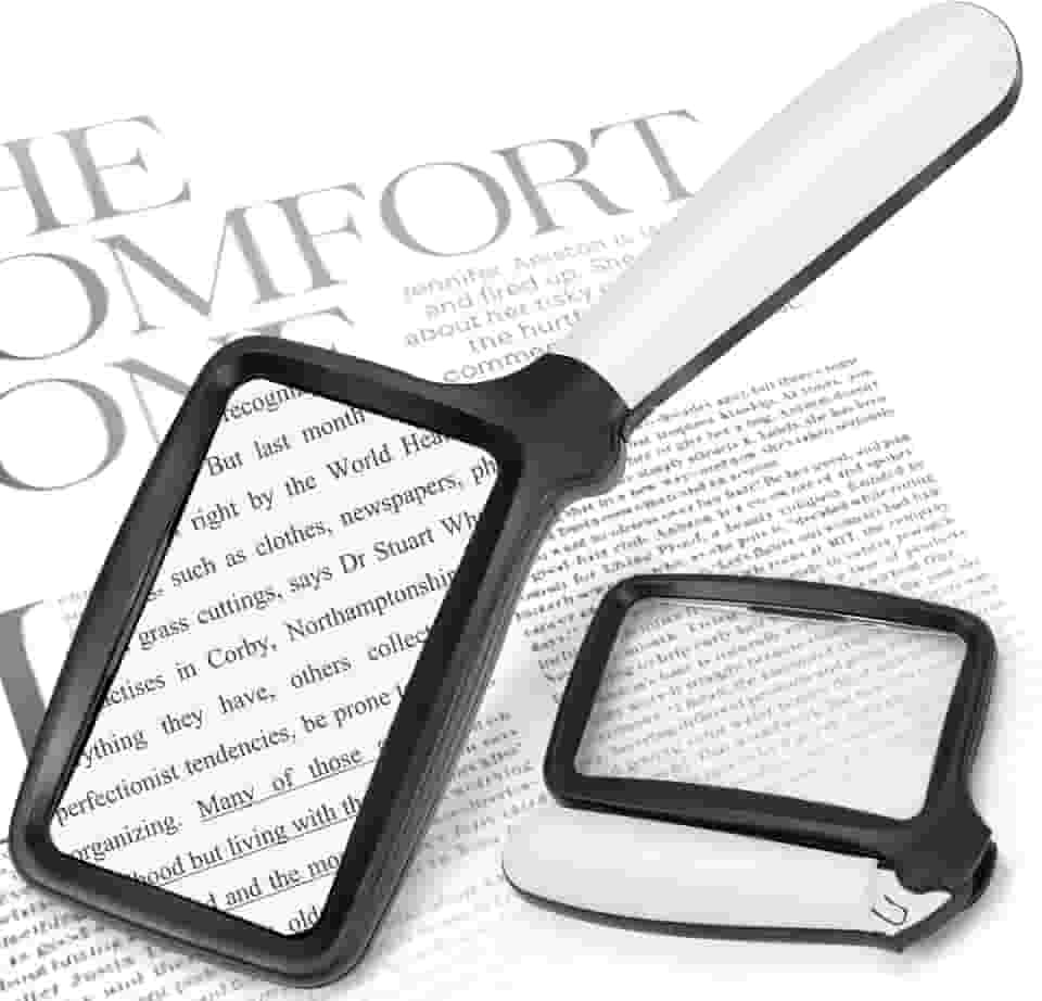 Lupa de Leitura Portátil com Luz de LED, Lupa Dobrável e Lupa de Leitura Perfeita para Idosos Lendo Livros