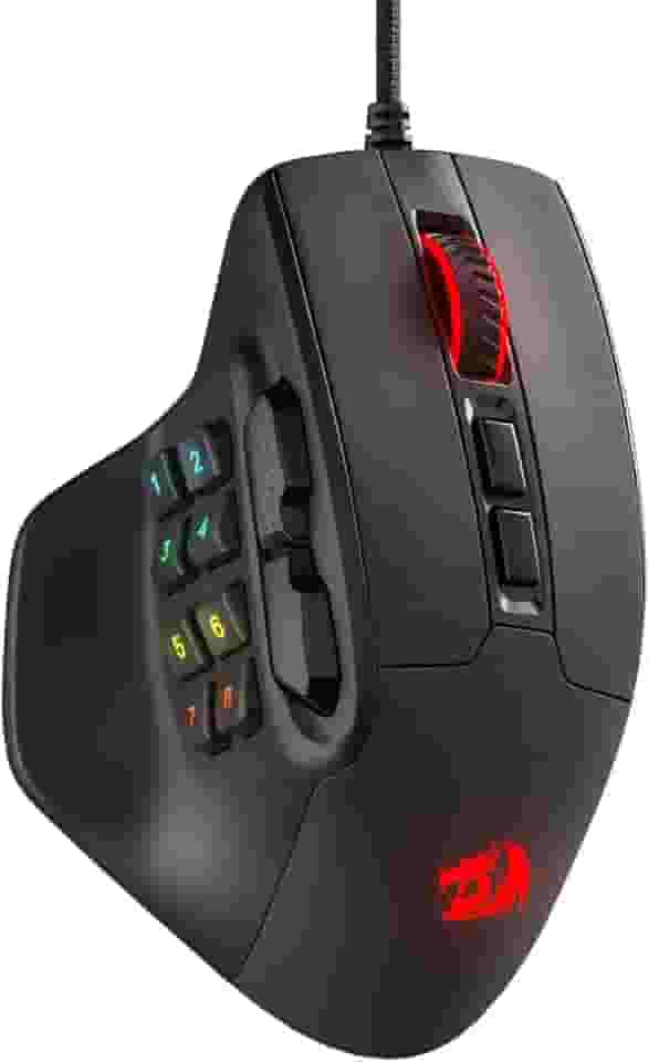 Mouse Gamer Redragon Aatrox RGB 15 Botões Programáveis para MMO PAW3327 12400 DPI M811-RGB