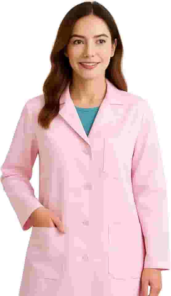 Jaleco Feminino Profissional – Acinturado, com Botões e 3 bolsos frontais