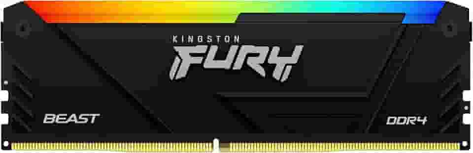 Memória Desktop Kingston Fury Beast RGB 8GB DDR4 3200 Mhz - Preto