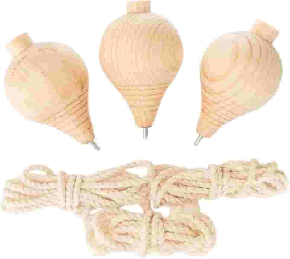 Generic Conjunto de 3 Piões de Madeira Entalhada para Desenvolvimento Da Coordenação - Brinquedo Giroscópico com Maior Estabilidade.