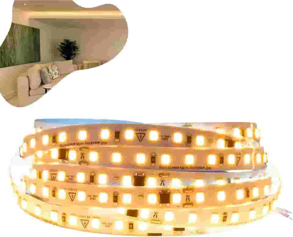 Fita Led 110v/220v Direta 120leds/m Rolo 10m Não Usa Fonte (Branco Quente 110v)