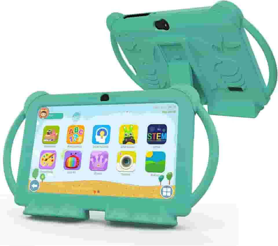 Tablet infantil, tablet de 7 polegadas para crianças de 4 GB + 32 GB, suporta expansão de 1 TB, Android pré-instalado, controle dos pais, educação infantil, tablets com câmera dupla, Bluetooth, WiFi6