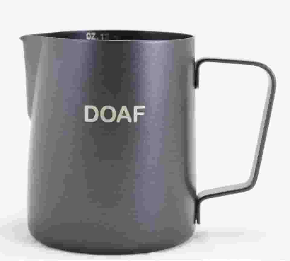 Jarra Cremeira Leiteira Pitcher Inox 350ml Com Marcação Interna de ML e OZ (BLACK)