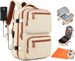 Mochila de Viagem Masculina Feminina Reforçada Executiva Grande Mochila para Notebook Trabalho Viagem Escola com Cabo de Aço Impermeável com Saídas USB Unissex + Capa para Tenis