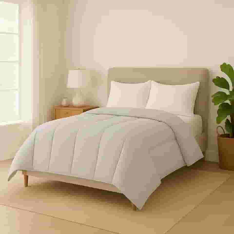 Edredom Dupla Face Matelado Grande Hipoalergênico Toque Macio (Cinza, Solteiro)